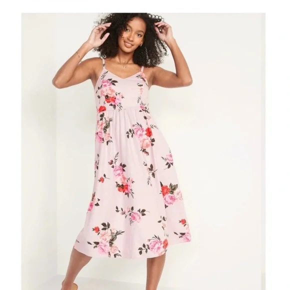 🌸 Pretty floral linen-blend cami dress with pockets - Picture 2 of 5